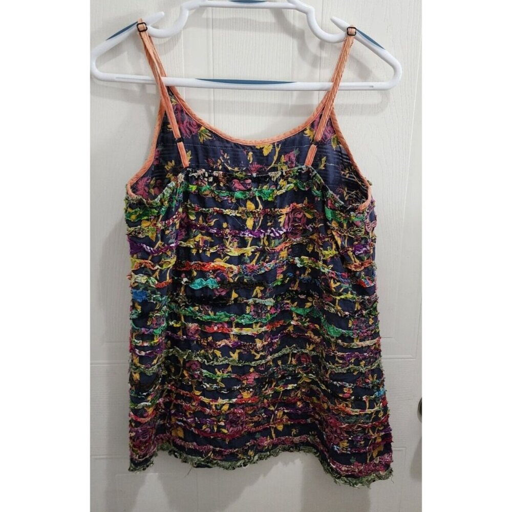 Women's Multicolor Ruffled Tank Top - Picture 5 of 10